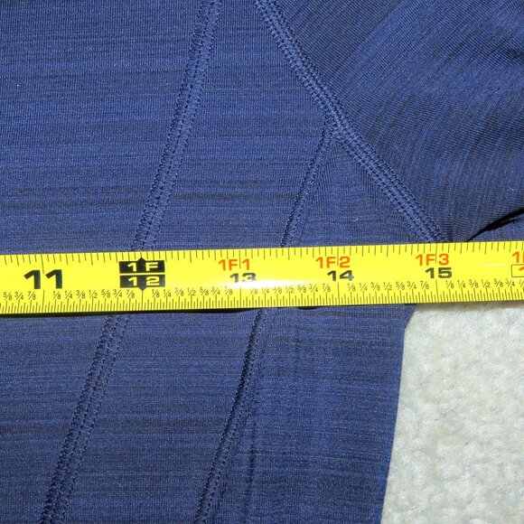 Athleta Sz XXS Heathered Blue Full Zip Mockneck Performance Jacket Thumbholes - Picture 8 of 16
